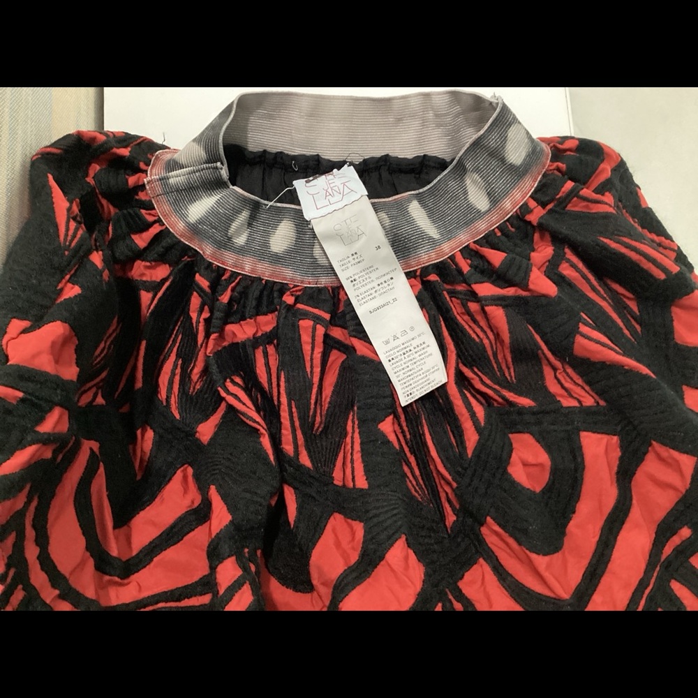 Stella Jean Tiered red & black skirt Sz 38 - Picture 6 of 7